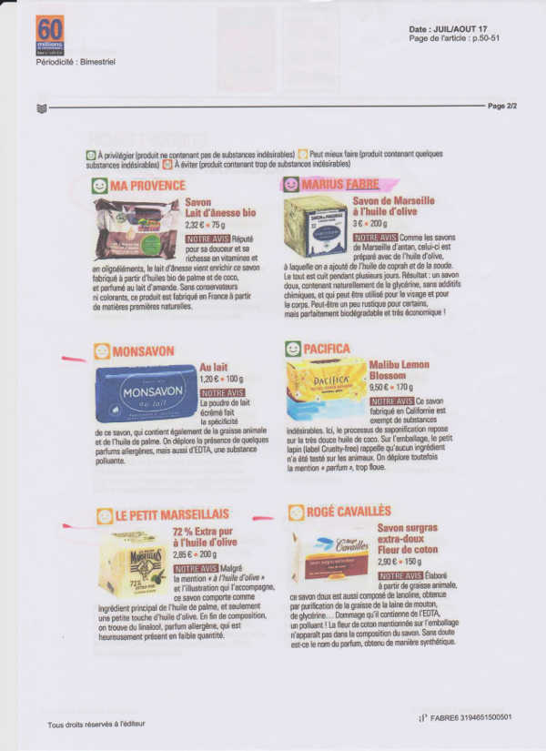 Véritable savon de Marseille à l’huile d’olive Marius Fabre – Bild 5