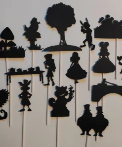 Lot 15 Silhouettes pour théâtre d&rsquo;ombre Alice au pays des merveilles