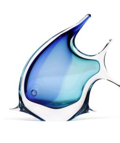 Sculpture poisson cristal bleu