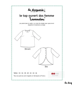 Patron du top ouvert dos Lavandou