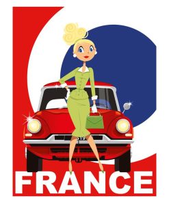 Plaque en métal voiture ancienne Citroën DS19 France