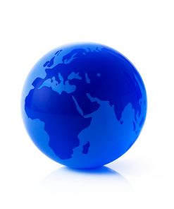 Cobalt Blue Crystal Planet Paperweight